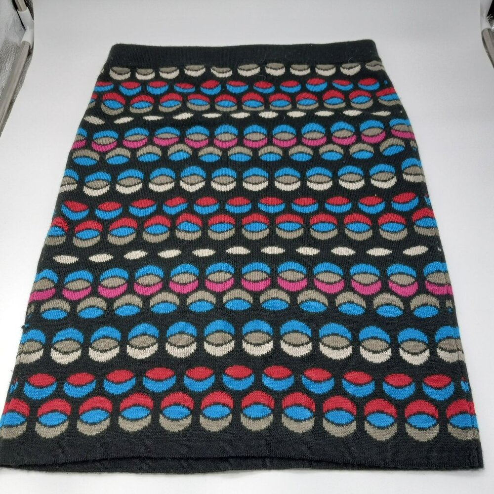 Vintage‎ Jack Knit Mini A Line Multi Color Sweater Skirt SZ S Blue Red Black